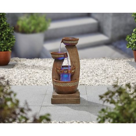 Easy Fountain Azure Column LED Garden Water Feature Fountain Blue Light (1/3)
