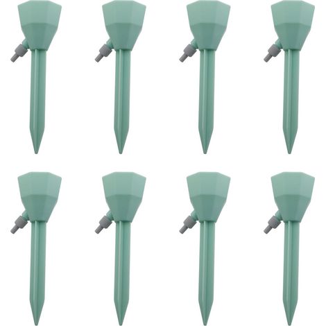 Lot de 5 arrosoirs automatiques portables - goutteur réglable - goutteur avec variateur de débit - idéal pour arroser les pots de fleurs - vert clair (1/5)