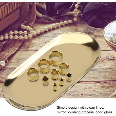 Aufbewahrungsschale aus Edelstahl im skandinavischen Stil für Schmuck und Kosmetik (Gold) (1/5)