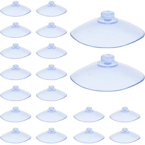 20 Pièces Ventouse,Ventouse Table en Verre,Mini Ventouse,Ventouses Transparentes,Petites Ventouses,pour Variété Surfaces Lisses,Verre,Carrelage,Salle de Bain,Cuisine,en PVC,Sans Crochet (15mm) (1/4)