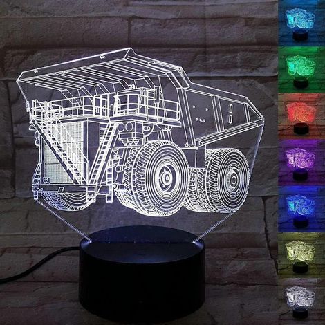 Dekorative LED-Schreibtischlampe mit farbigem Lichteffekt, USB-Stromversorgung, 3D-optischer Illusion und Berührungsschalter. (1/5)