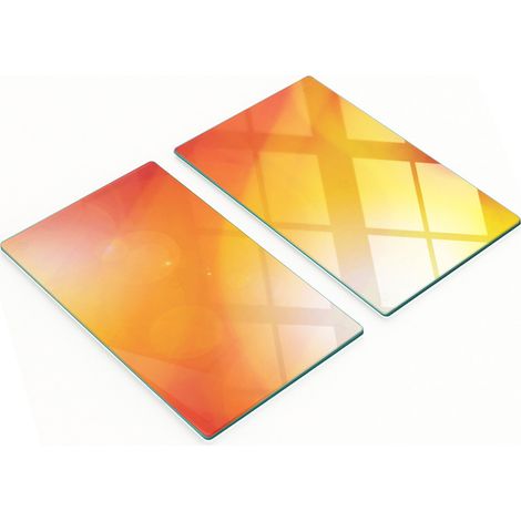 Tablas de cortar decorativas de cristal para cocina, fondo naranja, 2x30x52 cm