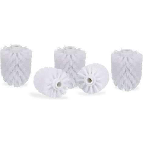 Tete De Brosse WC - Diametre 8 Cm - Compatible Avec Supports En Bambou - Blanc - Lot De 5 (1/5)