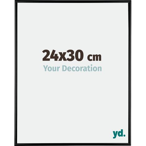 Your Decoration - 24x30 cm - Cadres Photos en Aluminium Avec Verre acrylique - Anti-Reflet - Excellente Qualité - Noir Brillant - Cadre Decoration Murale - Kent. (1/5)