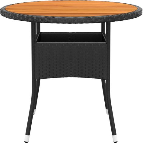 vidaXL Tavolo Giardino Ø80x75 cm Massello Acacia e Polyrattan