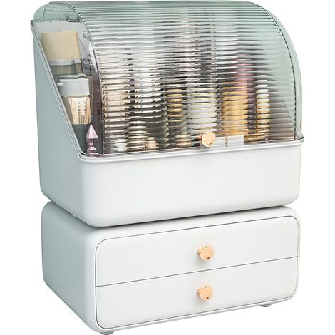 Caja organizadora de escritorio con cajones para cosméticos, maquillaje, joyas, cuidado de labios y piel, organizador de maquillaje y joyas, caja de almacenamiento para lápices labiales y accesorios