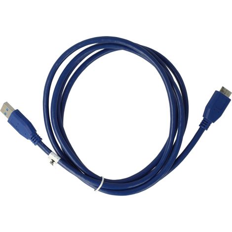 vhbw Kabel USB-A auf Micro USB 3.0 für diverse Geräte wie Smartphone, Tablet, Festplatte - Datenkabel, 180 cm Blau (1/5)