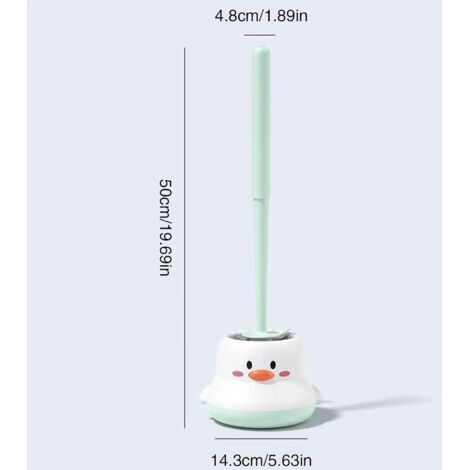 Brosse de toilette compacte, porte-brosse de salle de bain, avec des poils pour nettoyer les zones difficiles d'accès et une poignée ergonomique, pour un nettoyage en profondeur et l'élimination des t (1/4)