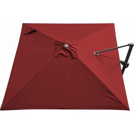 Proloisirs – Toile parasol déporté 3x3m en polyester 210g/m² – Protection UV 90% – Installation facile avec embout de baleine à poche – Rouge