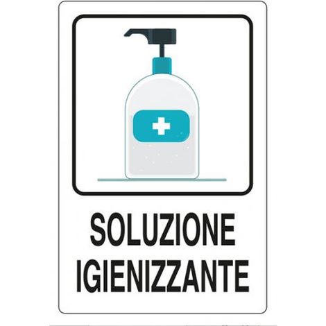 TARGA ADES.  20X30 SOLUZIONE IGIENIZZANTE 10 PZ
