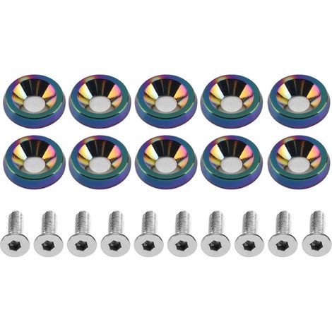 Tbest Modification de Voiture M6 Joint Plaque D'immatriculation Cadre Décoration Vis Acier Inoxydable Aluminium 8 Couleurs 6mm pour Pare-chocs Avant Arrière Support de Couvercle de (Multicolore). (1/5)