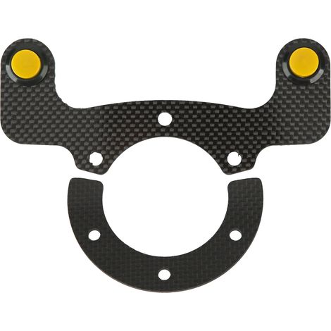 Externes Hupenknopf-Set aus Kohlefaser, 6 Schrauben, Stahlrad, modifizierter Knopf, universell passend für HO-Beleuchtung, gelbes Rad für einfache Hupenbedienung.