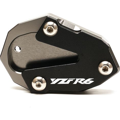 (Gris) Compatible avec YAMAHA YZF R6 YZ-R6 2017 2018 2019 2021 - Extension de béquille latérale, coussinet élargi, support de béquille YZFR6 maxpower (1/4)