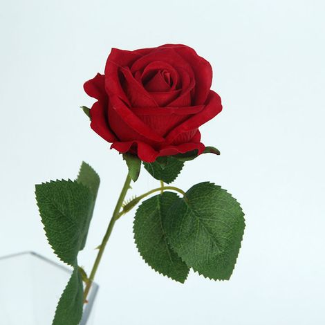 12 tiges de roses artificielles, roses en soie à tige unique d'aspect réaliste-AquaForge (1/5)