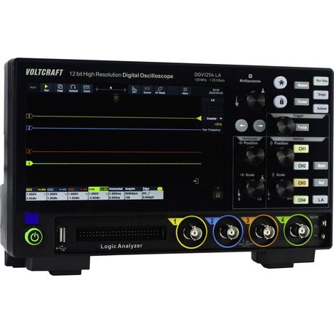 VOLTCRAFT DOV1254 LA Oscilloscopio digitale 125 MHz 4 canali 1.25 Gsa/s 100 Mpts 12 Bit Memoria digitale (DSO), Analizz (1/5)