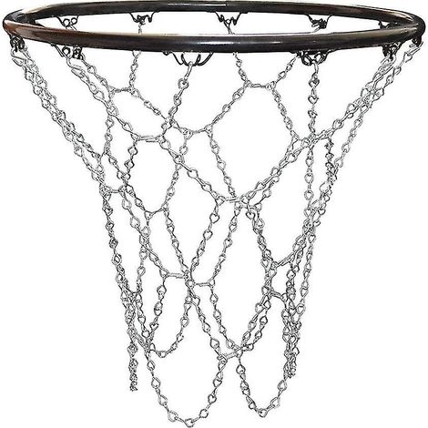 Filet de basket-ball d'extérieur, filet de basket-ball de rechange, filet de basket-ball d'extérieur, filet de basket-ball en métal, filet de basket-ball galvanisé standard et durable pour intérieur (1/4)