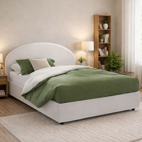 Talamo Italia Cama matrimonial Conny, Cama contenedor con tapizado en ecopiel, 100% Made in Italy, Apertura frontal, adecuado para colchón 160x190 cm, Blanco, con embalaje reforzado (1/4)