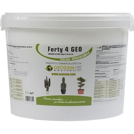 Ferty 4, NPK(Mg) 8-16-24+(4) + microelementi (5 kg), concime in polvere idrosolubile per piante e fiori