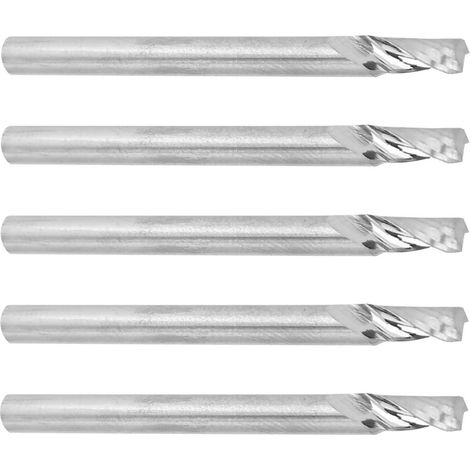 Fraise à bois carbure tungstène, lot de 5 fraises spirales 3,175 x 6 mm, accessoire défonceuse, découpe gravure, outil de fraisage bois (1/5)