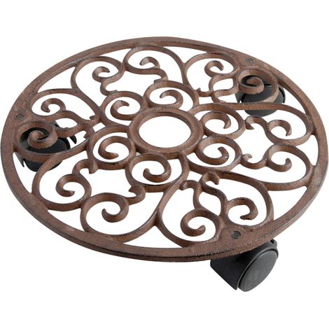 Carrello per fioriera in ghisa da 29 cm