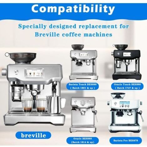 Filtres de rechange Breville Barista Express Barista Pro Barista Touch Oracle Touch Claro Swiss , lot de 4 , filtres à eau pour machine à expresso Breville compatibles avec Breville BES880 BES878 BES9 (1/3)
