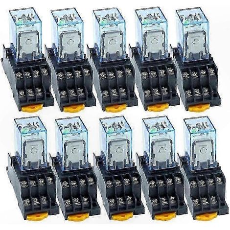Miniatur-Elektromagnetrelais mit 14 Pins, Packung mit 10 Stück, 5A Spule AC220V, elektronisches Schaltelement für industrielle Schaltungen und Automatisierung, hochzuverlässiger Kompaktschütz. (1/5)
