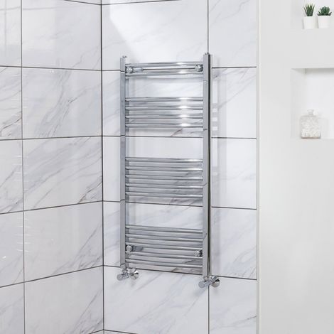 Curved Heated Towel Rail Radiator Bathroom Central Heating Ladder Warmer Rad 1000x500mm Chrome (1/5)