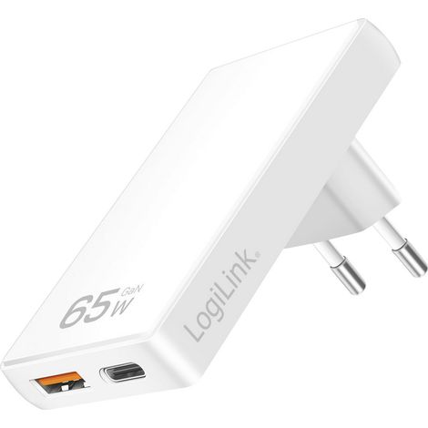 LogiLink PA0368 USB Ladegerät  USB-A Buchse, USB-C® Buchse Quick Charge 4.0, USB PD 3.0 Weiß Innenbe