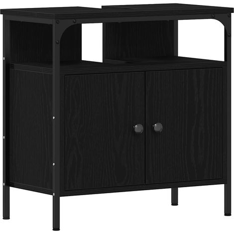 Maison Exclusive - Mobile Lavabo Bagno Rovere Nero 60x30x60cm Legno Multistrato