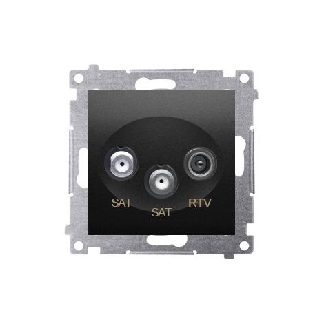 Prise d'antenne satellite double Simon 54 SAT-SAT-RTV (module) noir mat DASK2.01/49 (1/5)