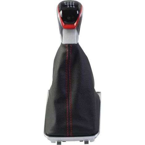 Conçu pour les VW Golf 7 à boîte manuelle, ce kit complet permet de modifier et de changer le pommeau de levier de vitesses. Il présente des surpiqûres noires et des finitions bleues, et inclut un pom (1/4)