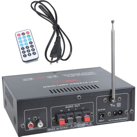 Amplificateur stéréo domestique/autoradio Bluetooth 5.0 avec son surround et radio FM HiFi numérique