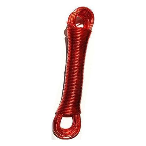 Ecleanfy - Fil à linge portable d'extérieur en PVC plastifié, robuste, résistant, 3 mm, 30 m, 330 g, rouge