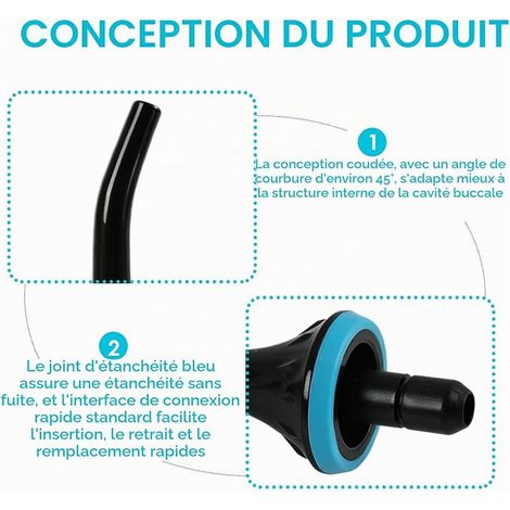 embouts de rechange pour hydropulseur, embouts noirs en ABS, soins dentaires (1/2)