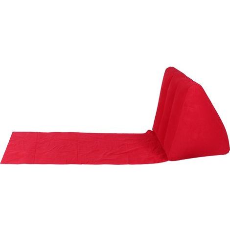 Coussin gonflable triangulaire de soutien lombaire pliable portable pour intérieur extérieur rouge (1/5)