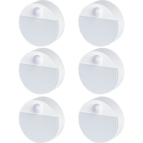 Lámpara de inducción con sensor de movimiento, aplique de pared inteligente, lámpara de mesilla de noche, luz para escaleras, lámpara con sensor de movimiento, funciona con pilas AAA. (1/5)