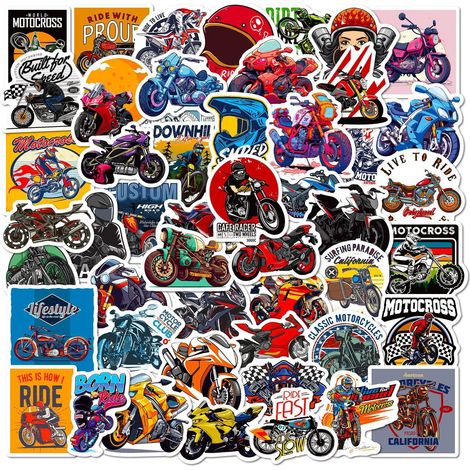 100 Motorradclub-Aufkleber für individuelle Graffiti, wasserfeste Aufkleber für Notizbücher, Kühlschränke und Koffer, Weihnachtsgeschenke
