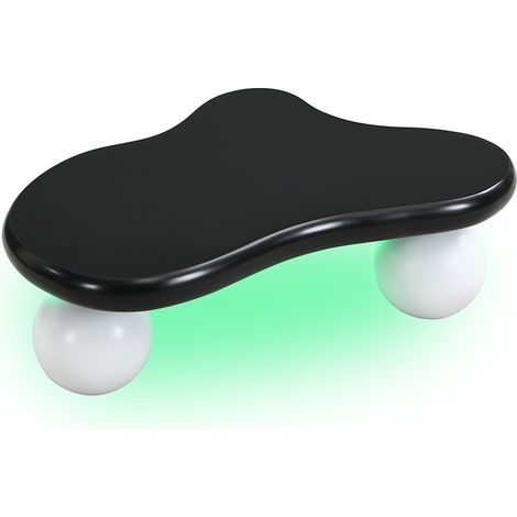 Table basse forme nuage avec éclairage LED 16 couleurs, MDF noir et blanc, design moderne pour salon et chambre d'enfant (1/5)