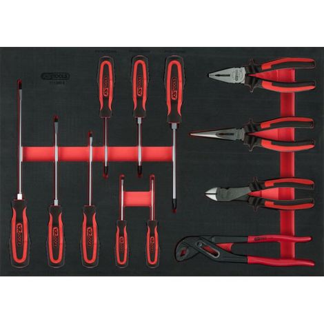 KS Tools Schraubendreher- und Zangen-Satz, 12-tlg. in 1/1 Systemeinlage