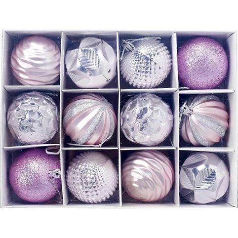 Décorations de Noël roses à l'effigie du Grinch : boules de Noël colorées de 6 cm (lot de 12). (1/5)