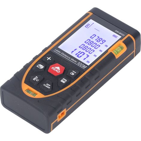 Télémètre laser infrarouge haute précision, écran LCD HD, boîtier ABS, outil de mesure laser pour la construction, portée 100 m (328,1 pi). (1/5)
