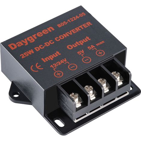12V/24V DC Down Converter - 12V Voltage Regulator Buck Converter Power Transformer, 12V/24V to 5V 5A