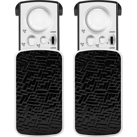 Dos lupas extensibles para joyería, de 30x, 60x y 90x, con iluminación LED y luz UV, aptas para joyas, diamantes y monedas - color negro. (1/5)