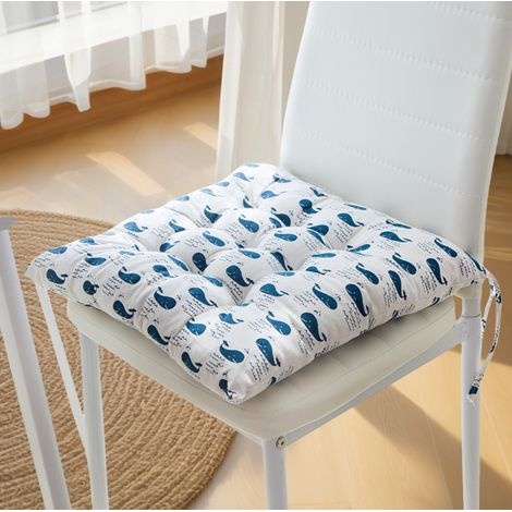 Lot de 2 coussins de chaise de salle à manger, de jardin, de cuisine avec attaches (poisson) (1/4)