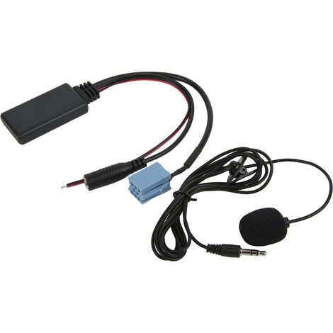 Câble Bluetooth 5.0 avec entrée AUX 3,5 mm Jack ISO 8 broches 7 607 897 093, micro mains-libres de remplacement pour autoradio Bora et Blaupunkt, kit audio voiture, connexion sans fil et filaire. (1/5)
