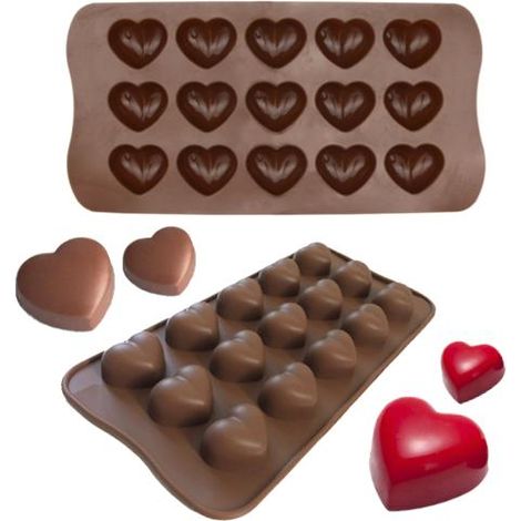 15 moules en forme de cœur pour glaces, chocolats et gelées - Moules à glaçons - Moules à pralines (1/5)