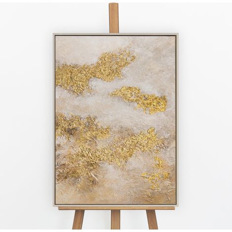 Gemälde Goldene Wolken Rahmen Beige 70x50 cm (1/5)