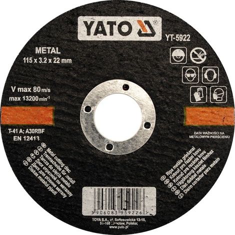Disco da taglio per metalli 125x1,2x22 mm / YT-5923 / yato