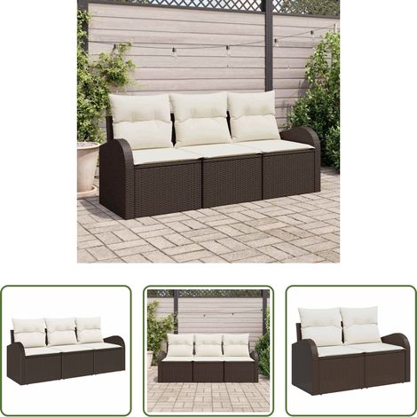 vidaXL Poly-Rattan - Gartensofa-set Braun Poly-Rattan (1/5)