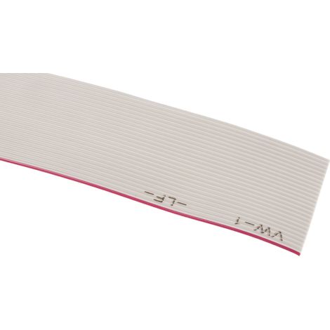 Câble en nappe RS PRO 25 voies 28 AWG, pas de 1.27mm, Gris, 30m ( Prix pour Boîte de 30 Mètres )